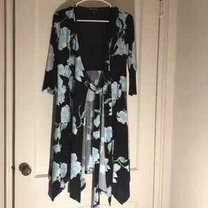 INC long floral cardigan